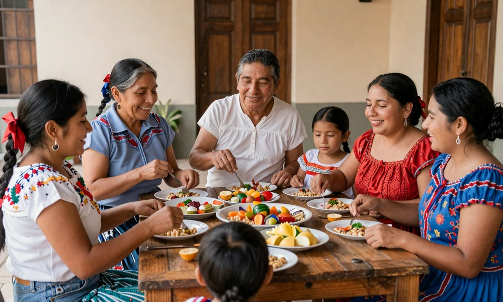 Multi-generational Guatemalan family gathering