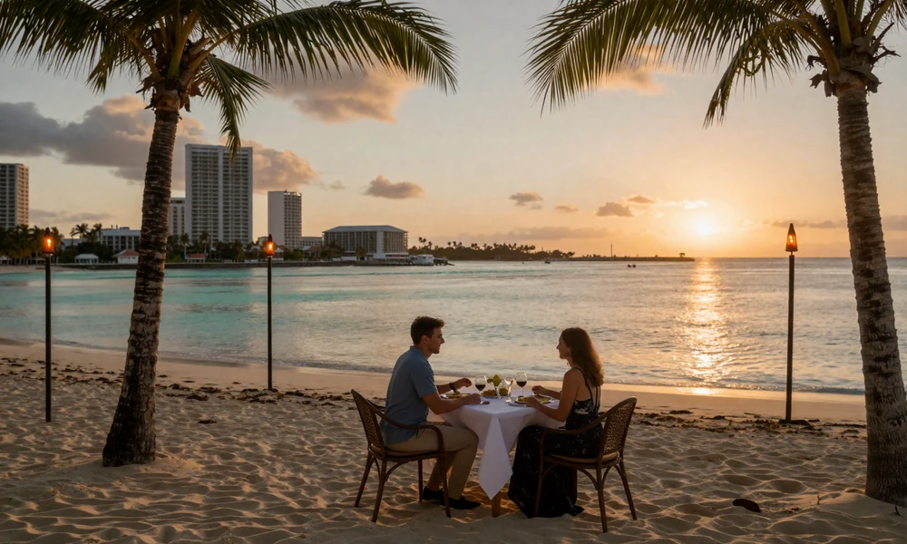 Romantic beachside dinner in Nassau