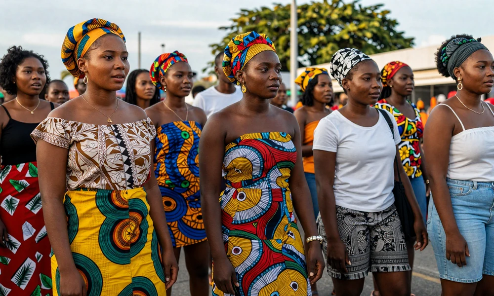 Diverse Guyanese women celebrating multicultural heritage