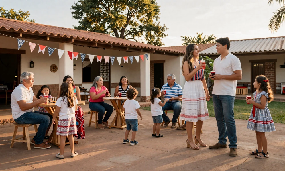 Multi-generational Paraguayan family gathering