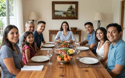 Latin family gathering